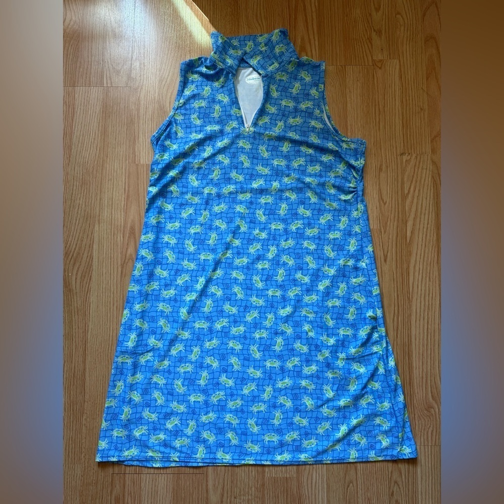 NEW Southwind Blue and Green Crab Print Avalon Placket Dress Size XL